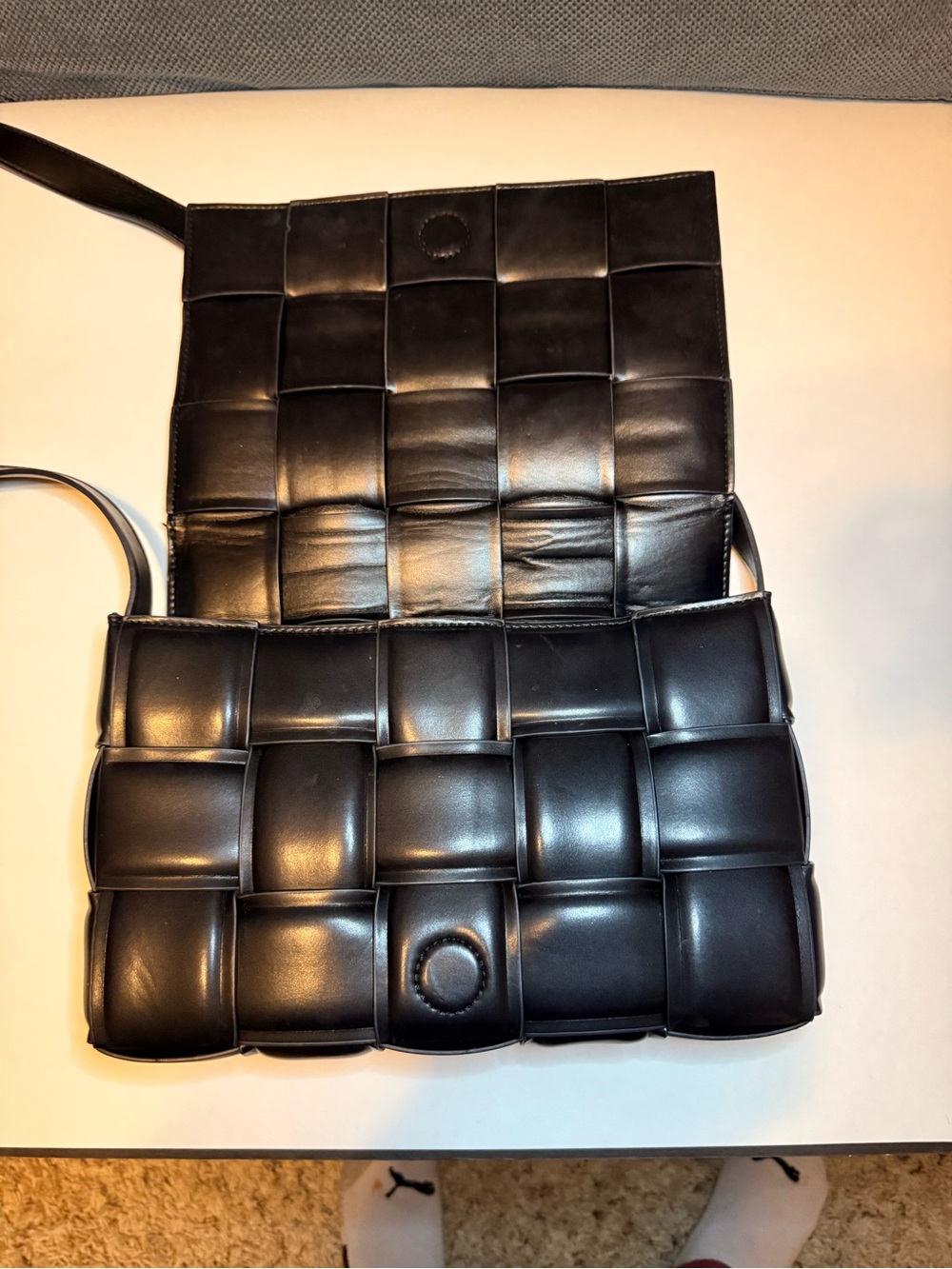 Woven Crossbody Bag - Black
